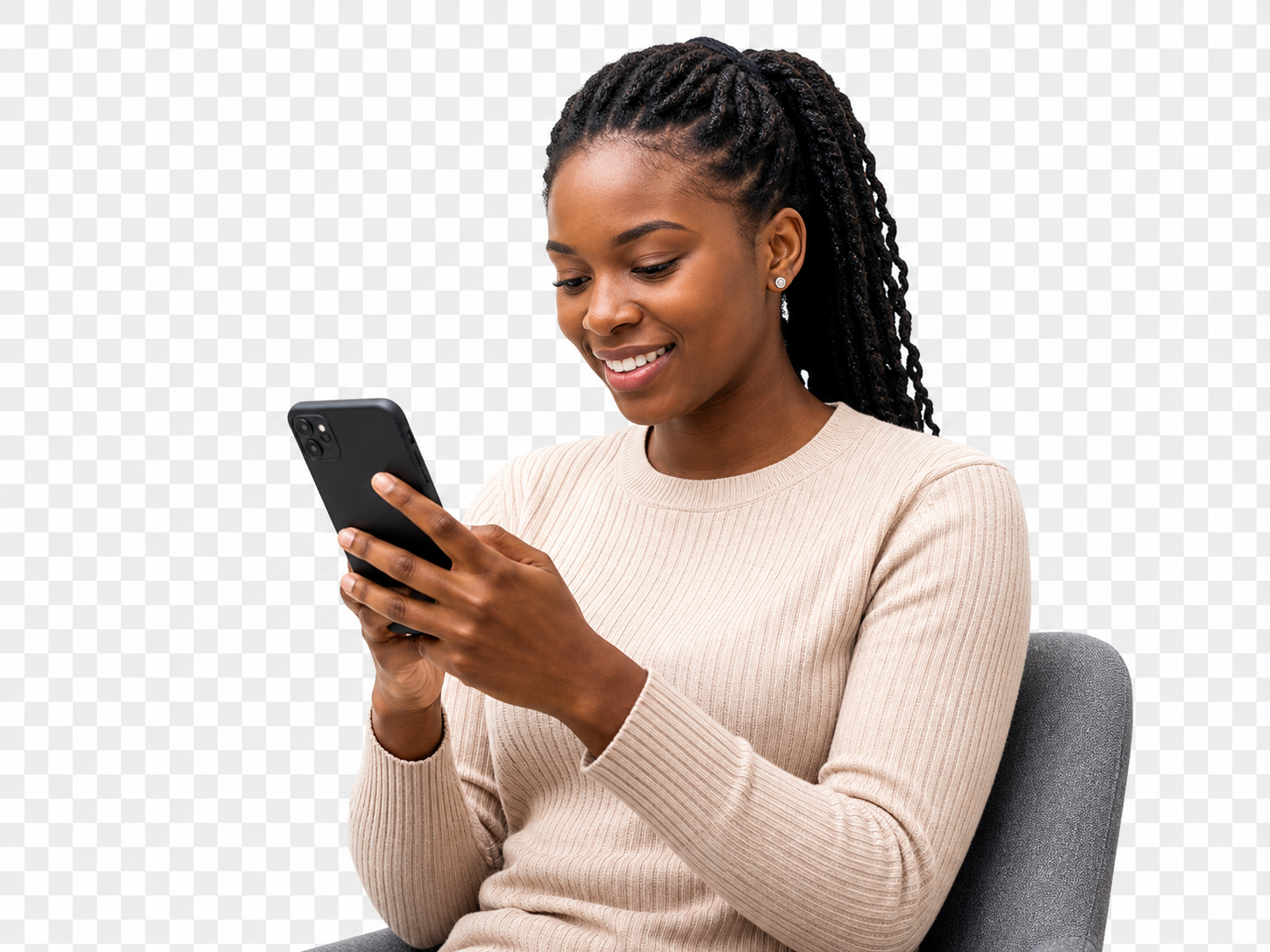 Patient using online consultation app